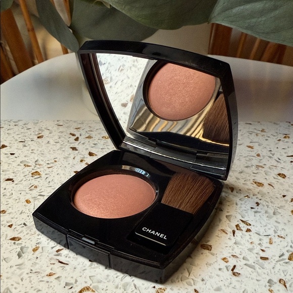 CHANEL Other - CHANEL Peachy Pink Blush Compact with Brush